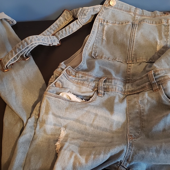 ,****sold***Revamped distressed overalls - Picture 1 of 4